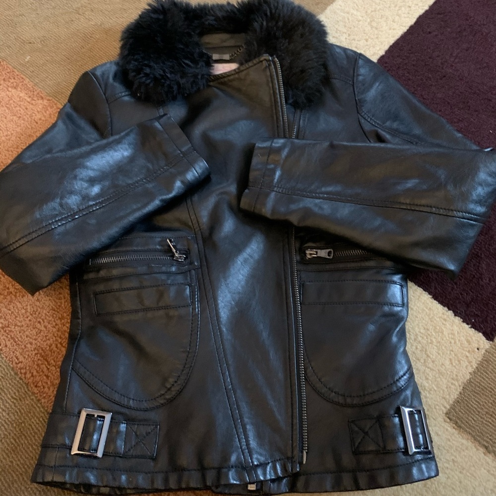 Jessica Simpson girl leather jacket size 14/16 L